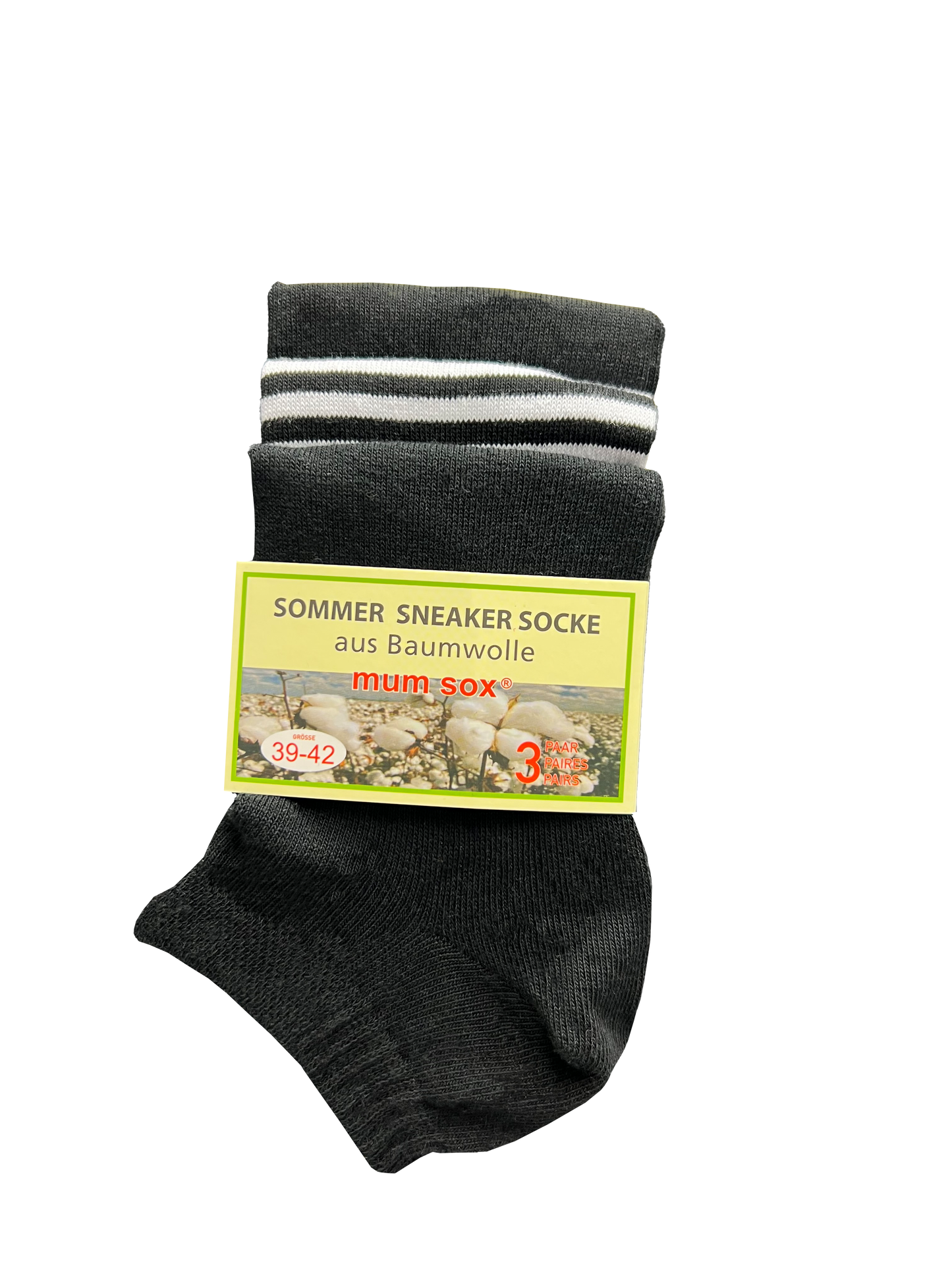 3 Paar Unisex Sneaker mit Ringel
