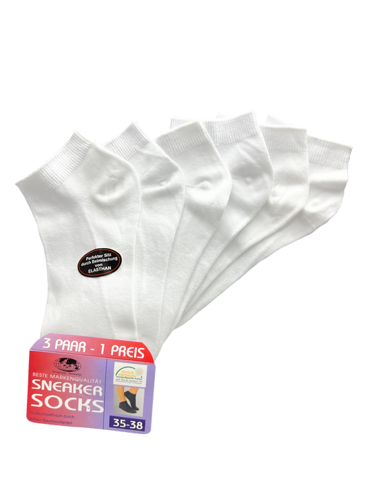 3 Paar Unisex Sneaker Weiß