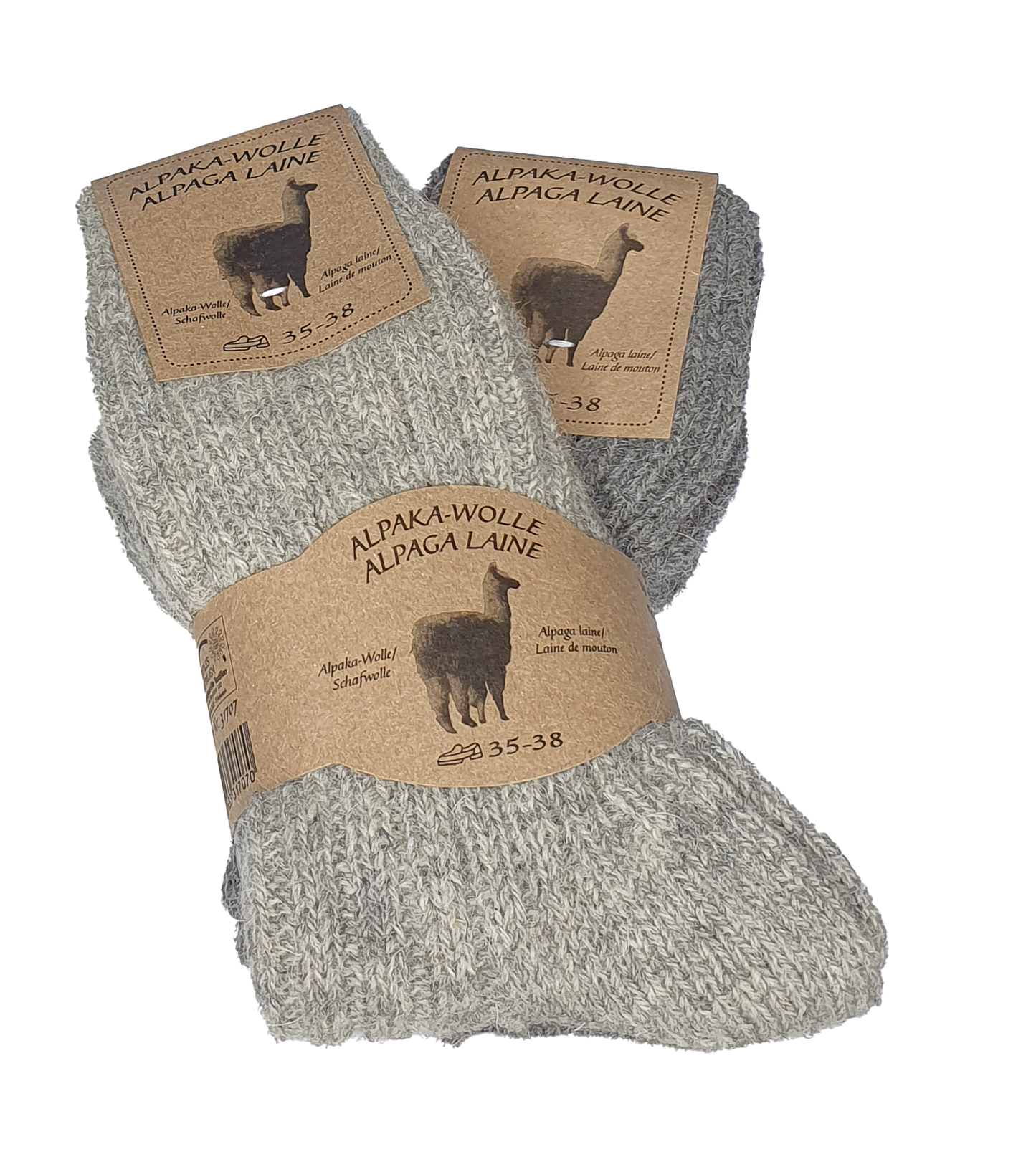 Unisex Alpaka Socke  Creme / Hellbeige 2 Paar