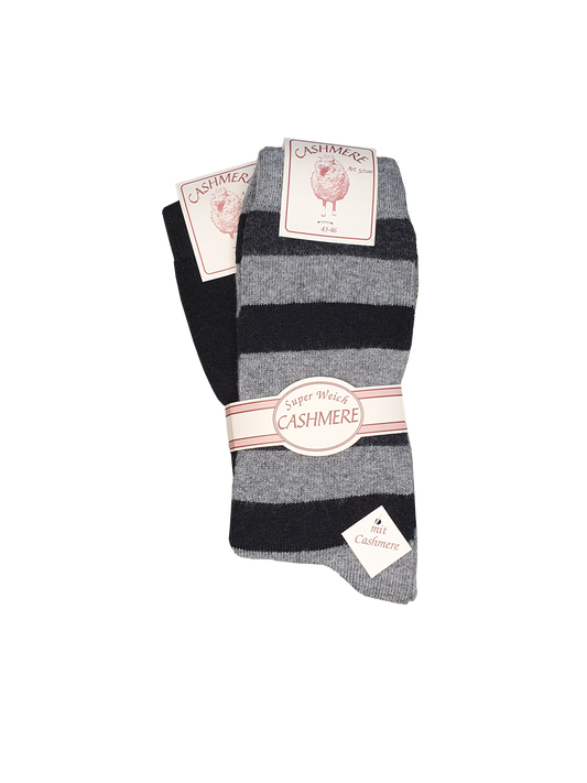 Cashmere Herren Ringelsocke 2 Paar