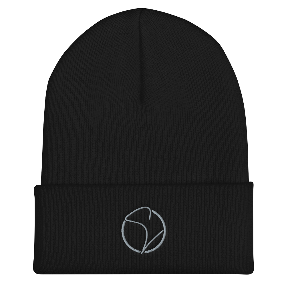 Umgeschlagene Beanie Schwarz