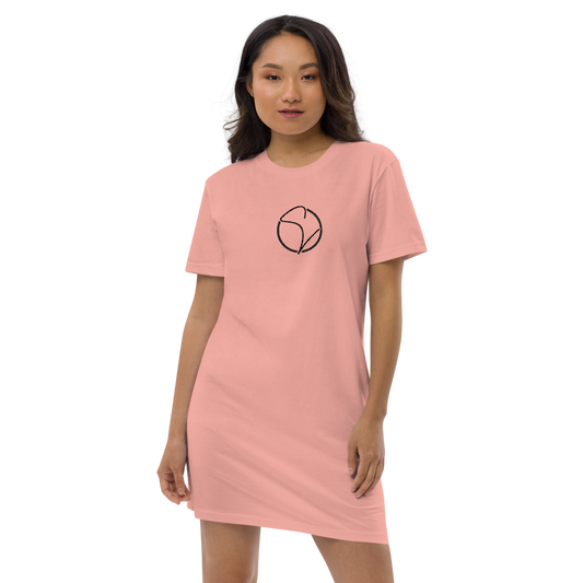 T-Shirt-Kleid aus Bio-Baumwolle Stick Logo