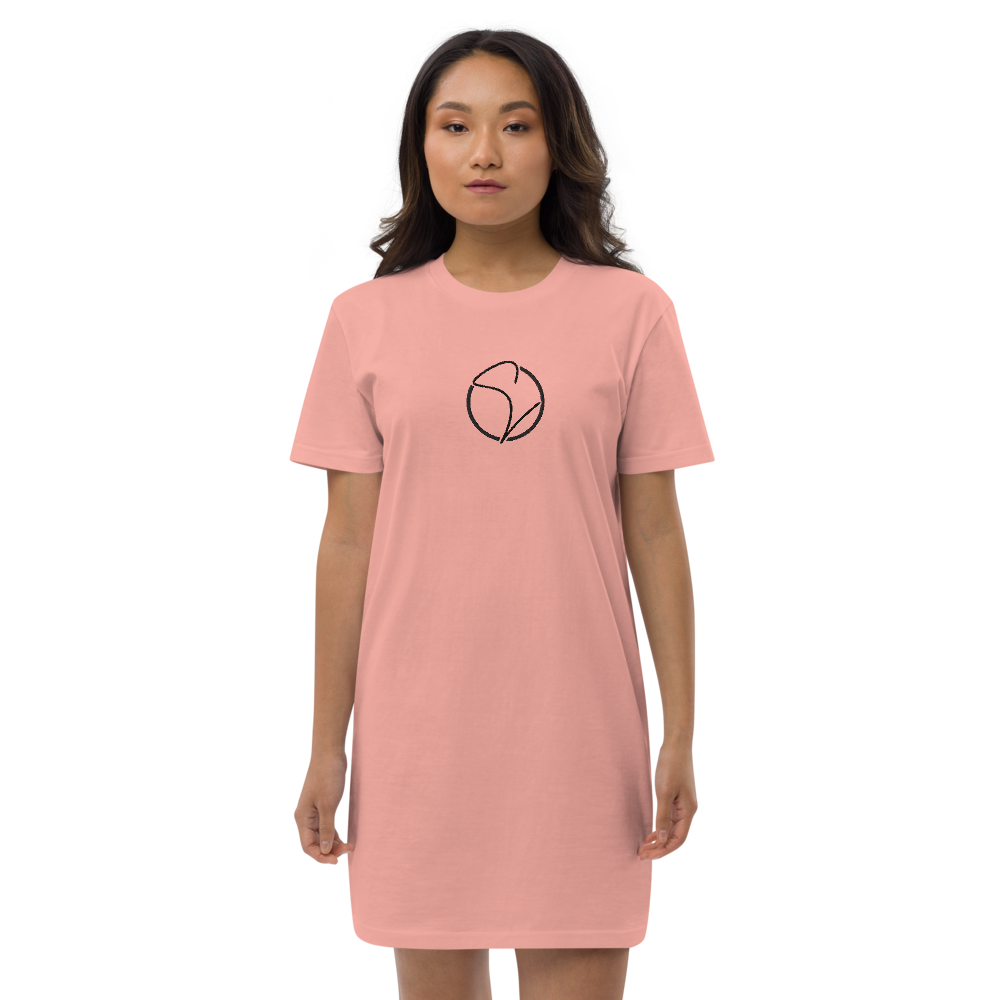 T-Shirt-Kleid aus Bio-Baumwolle Stick Logo