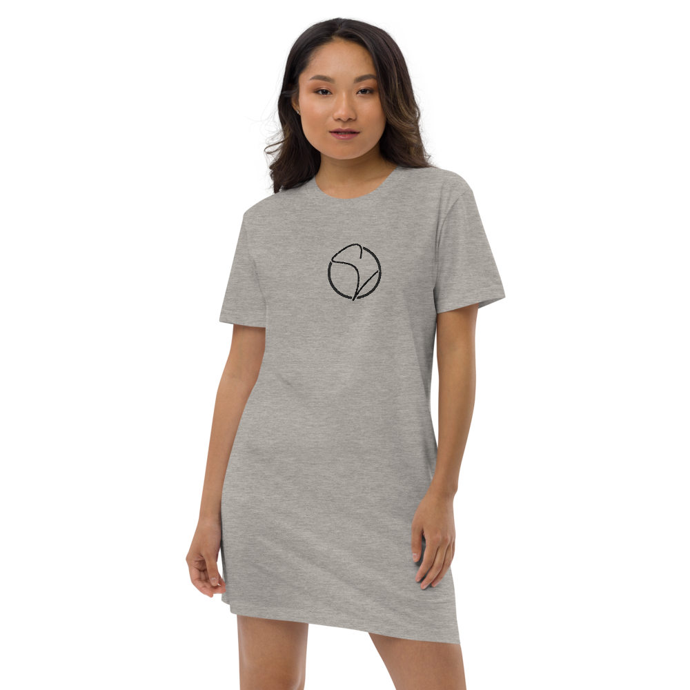 T-Shirt-Kleid aus Bio-Baumwolle Stick Logo