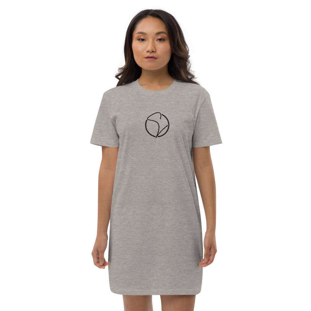 T-Shirt-Kleid aus Bio-Baumwolle Stick Logo