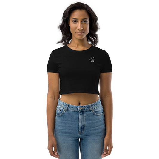 Bio-Crop-Top Schwarz Stick Logo