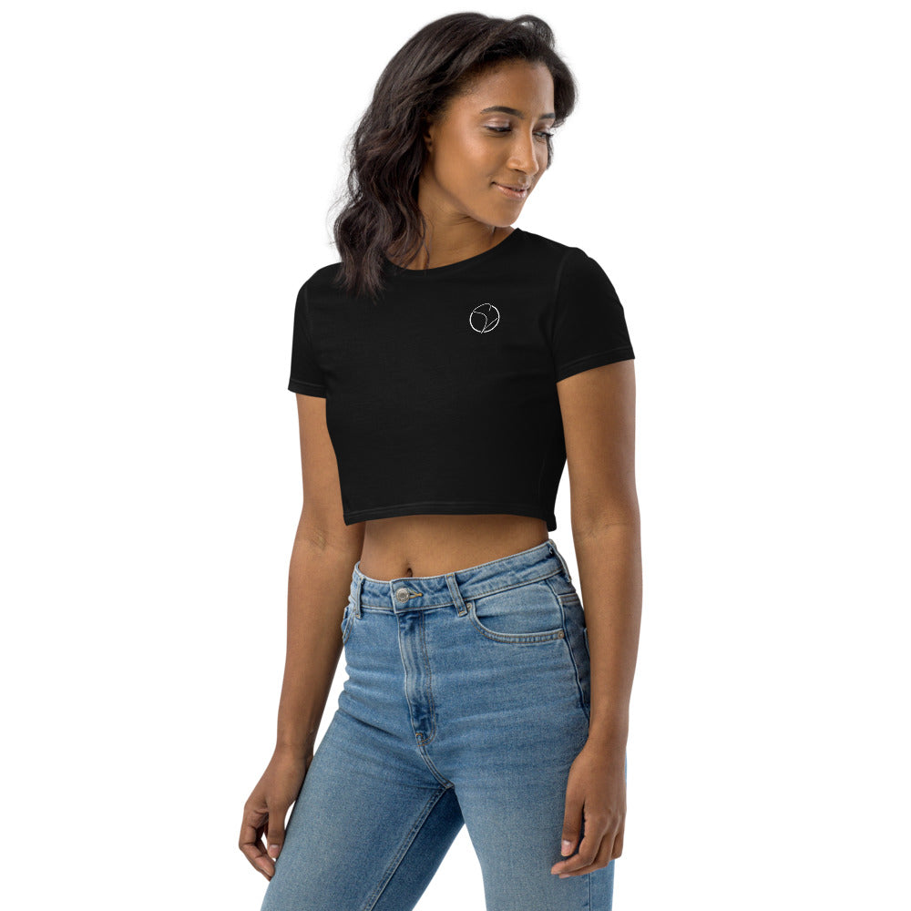 Bio-Crop-Top Schwarz Stick Logo