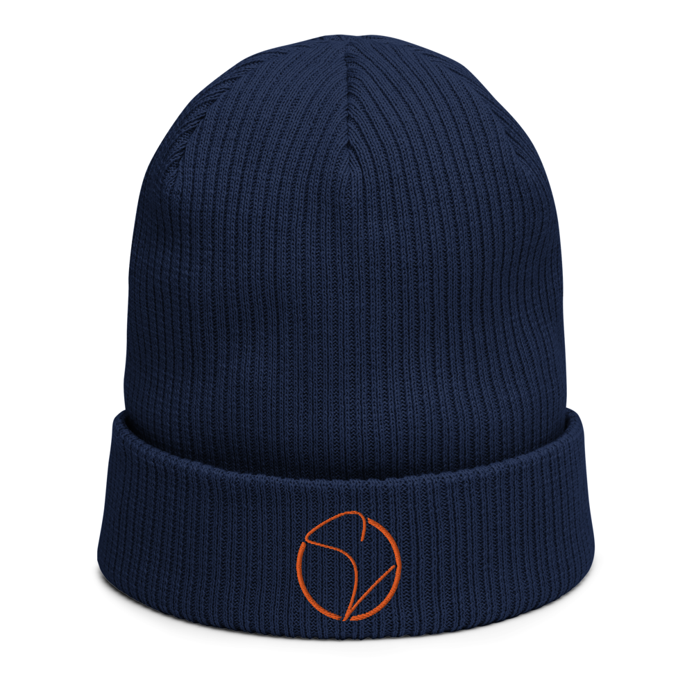 Gerippte Bio-Beanie Navy