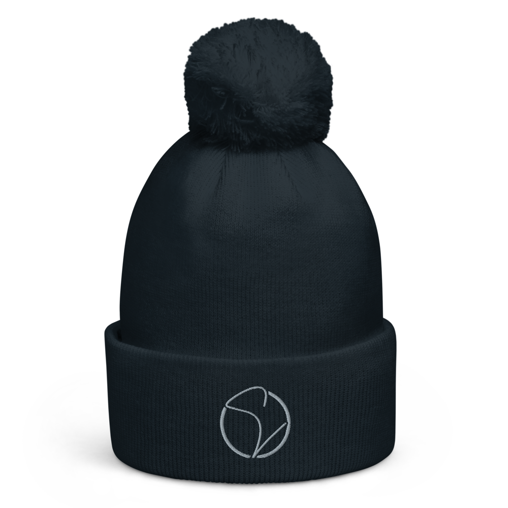 Bommel-Beanie Schwarz