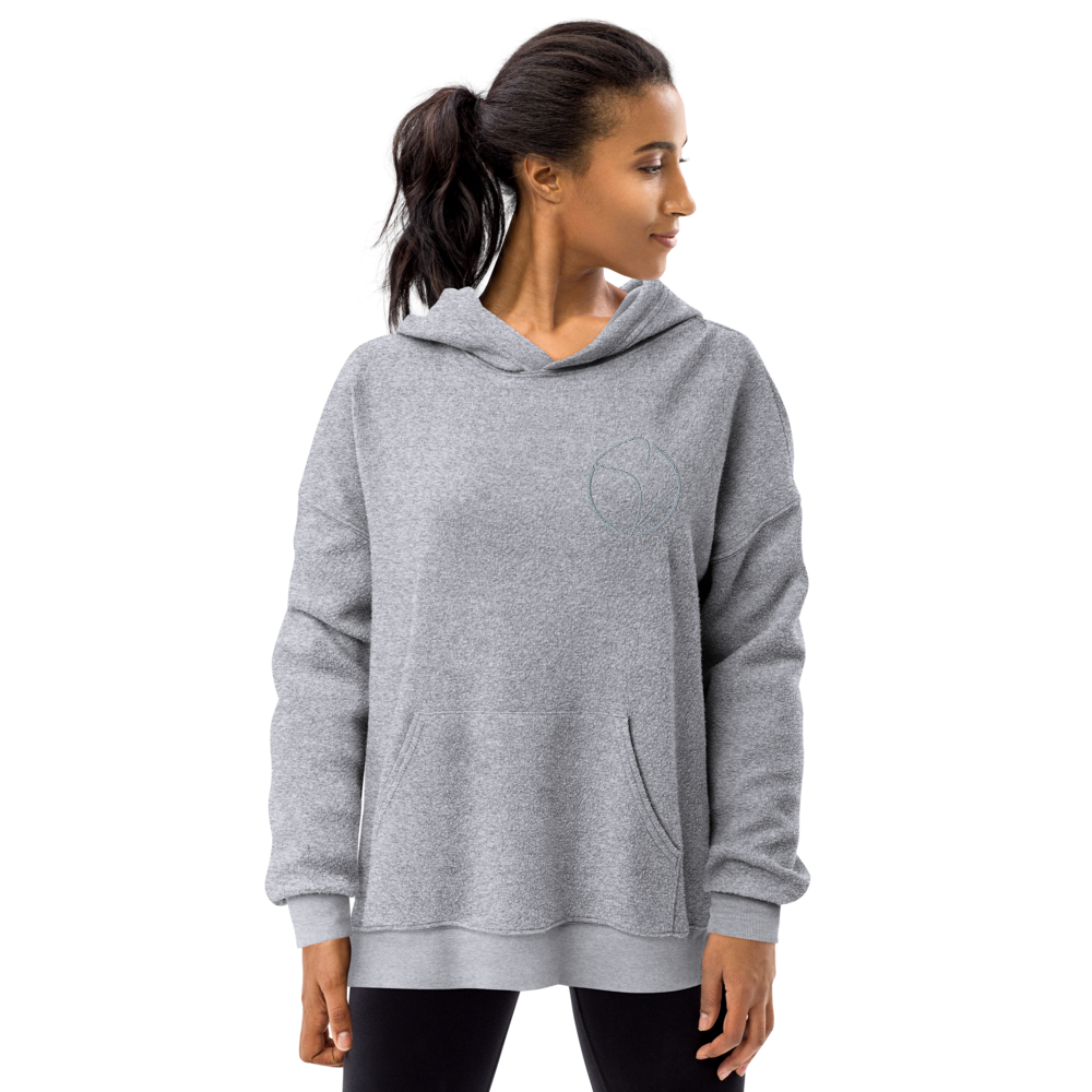 Veloursvlies Hoodie Schwarz Heather