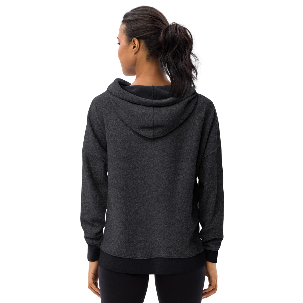 Veloursvlies Hoodie Schwarz Heather