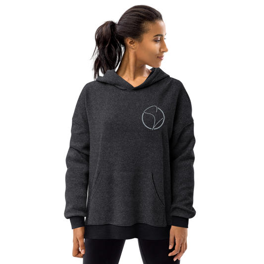 Veloursvlies Hoodie Schwarz Heather