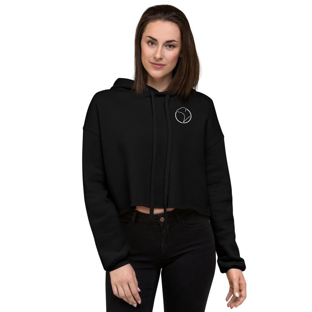 Crop-Hoodie Militärgrün