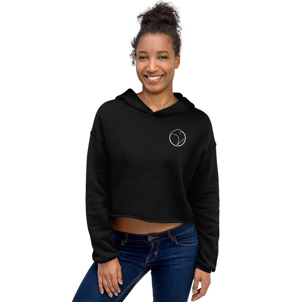 Crop-Hoodie Schwarz