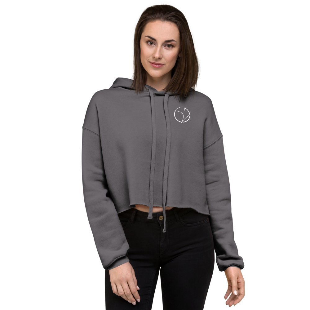 Crop-Hoodie Militärgrün